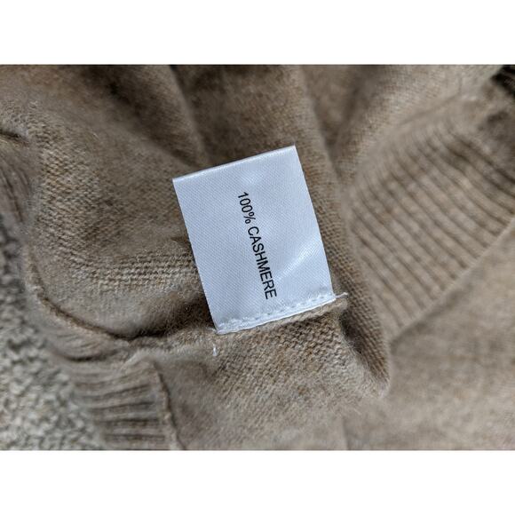 LN 100%CASHMERE MEDIUM WEIGHT Cullen balloon sleeve cardigan sweater Beige - Picture 13 of 14